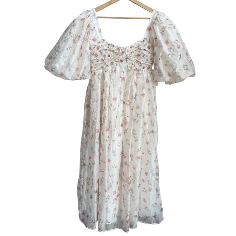 Floral Puff Sleeve Maxi Dress